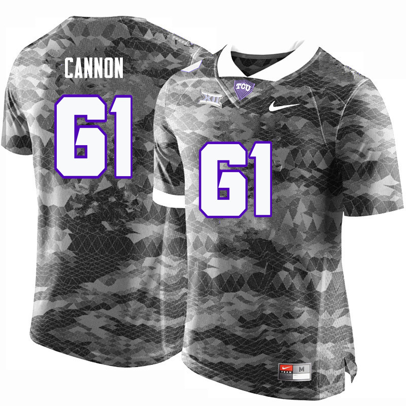 Men #61 Marcus Cannon TCU Horned Frogs College Football Jerseys-Gray